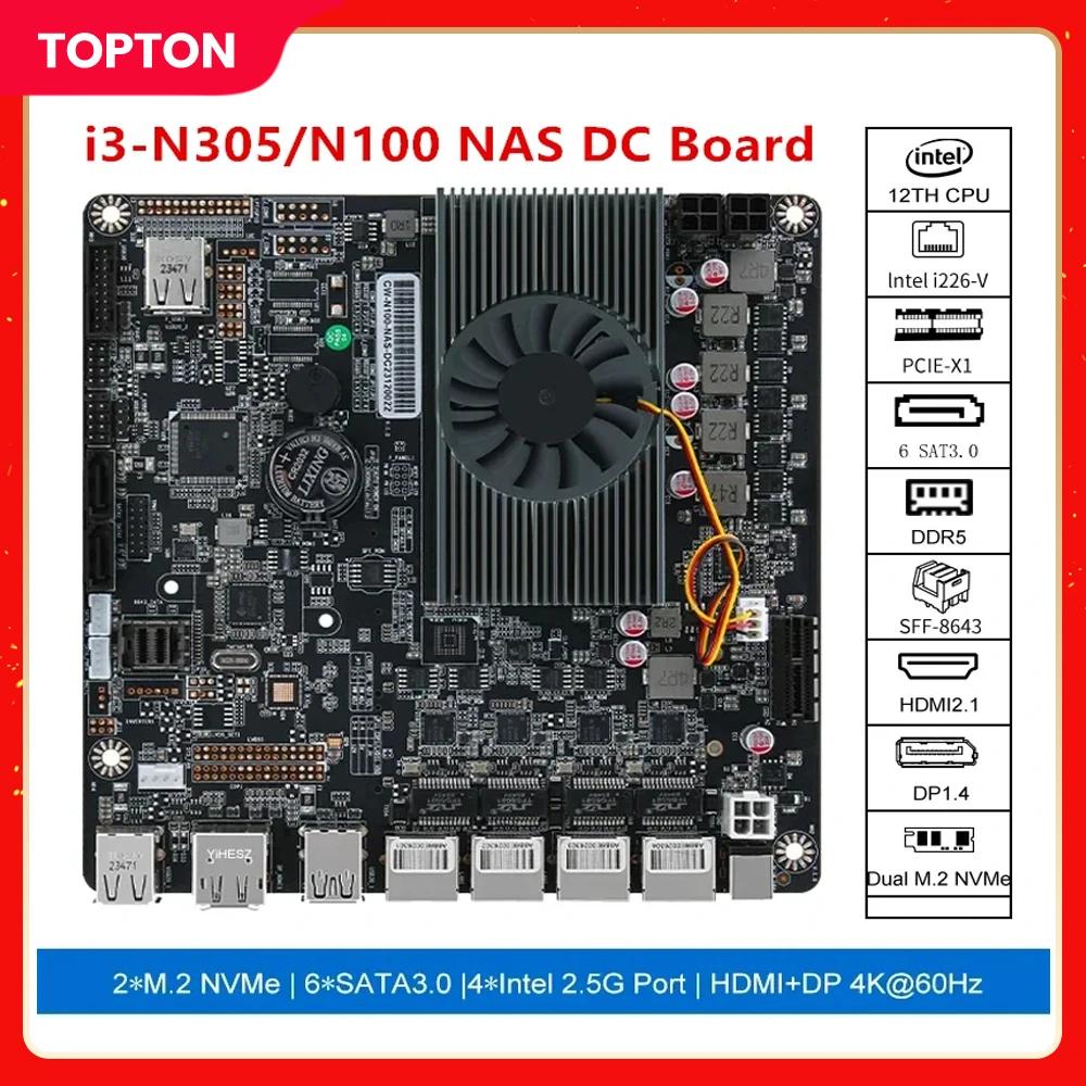 12 i3-N305 NAS , N100, 6  DC , 2xM.2 NVMe, 6xSATA3.0 PCIE X1, 4x i226-V, 2.5G, RJ45 LAN, DDR5, 17X17, ITX 